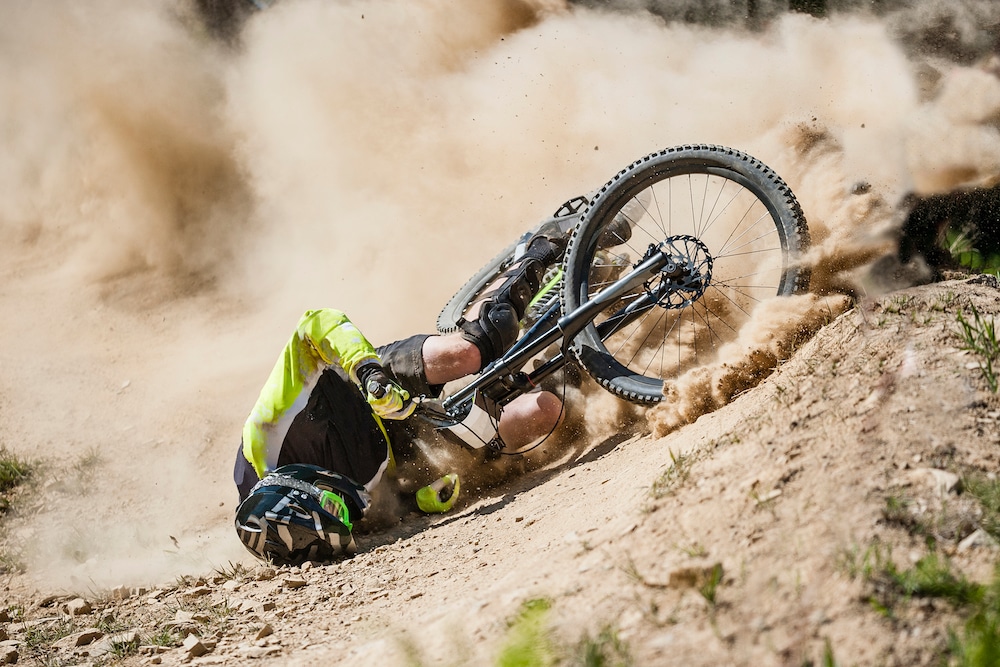 Mountain Biker Crashing